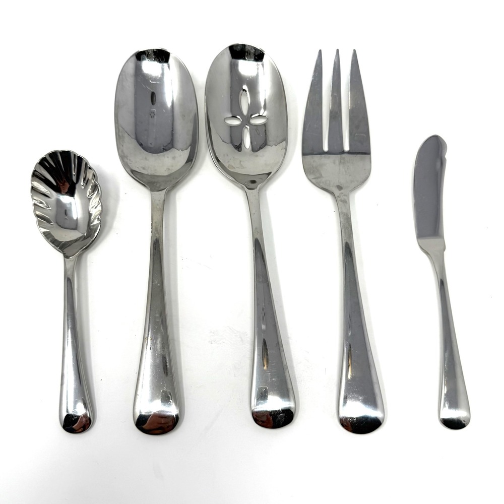 Oneida Chandler 18/10‎ Stainless Steel Serving Utensils Set Spoon Fork Knife